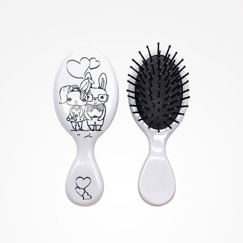 Cute Couple Colouring-in Mini Oval Paddle Brush For Children With Markers